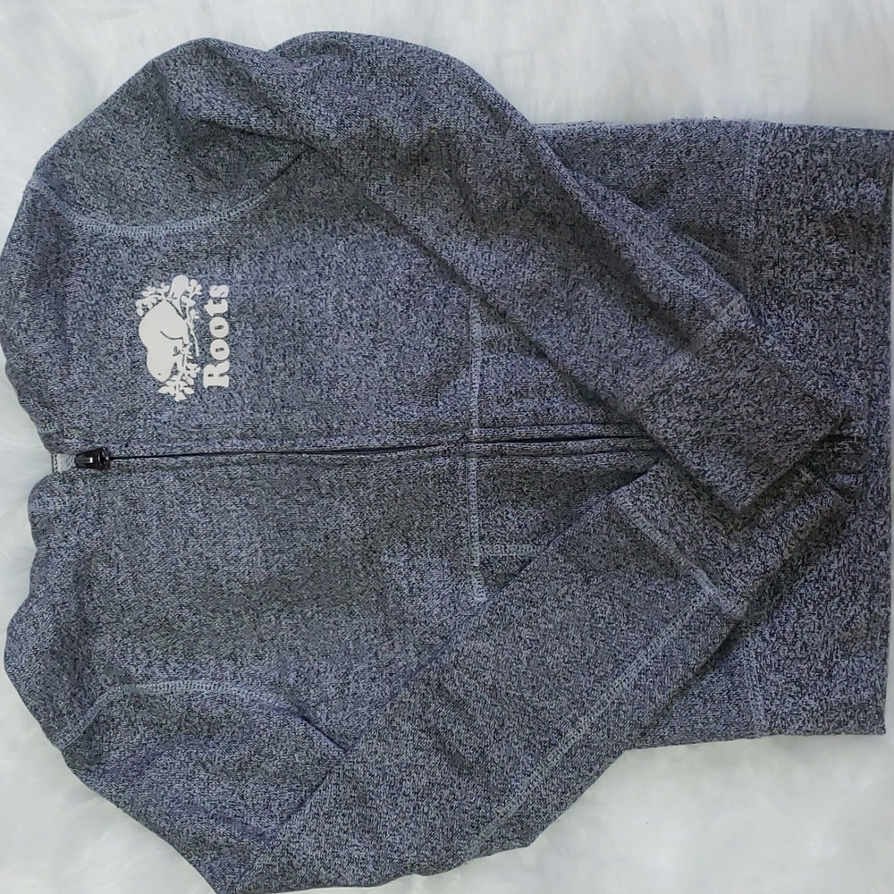 Charcoal grey Roots kids zip up hoodie - Picture 4 of 4